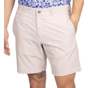 TailorByrd Performance TEXTURED SOLID PERFORMANCE SHORTS in Khaki
